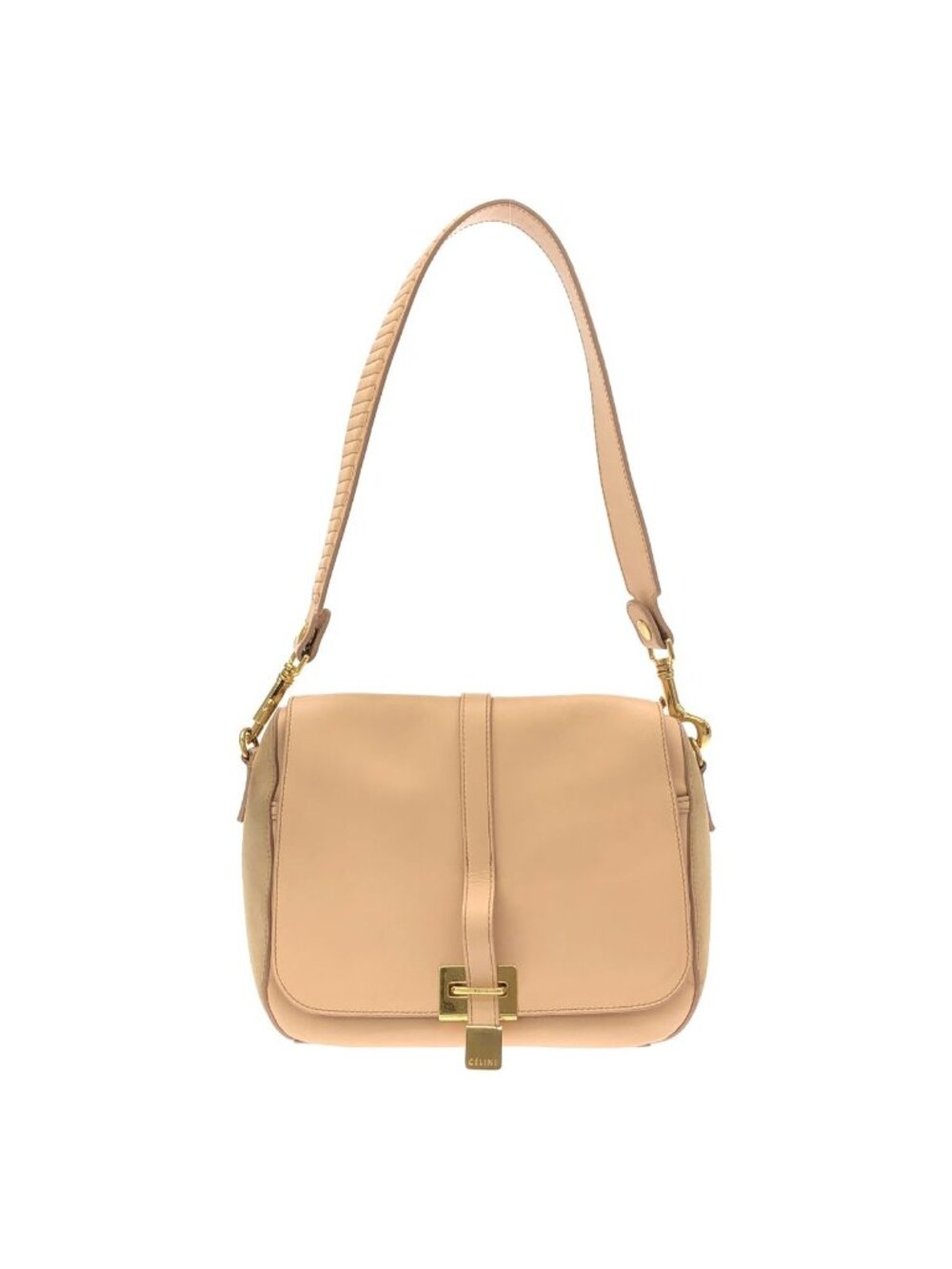 Celine by Phoebe Philo 2-Way Leather Shoulder Bag Pink Beige